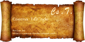 Cserna Tünde névjegykártya